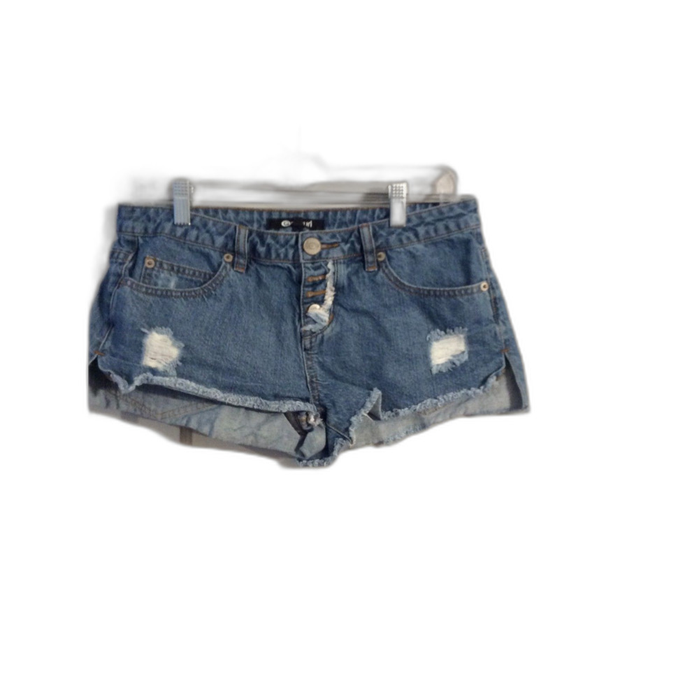 Rip Curl Button Up Distressed womens Frayed Hem Shorts Size 7
